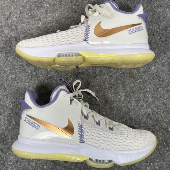 Nike LeBron Witness V5 Summit White Bronze Purple Sz 12.5 CQ9380-102 Basketball - Picture 8 of 16